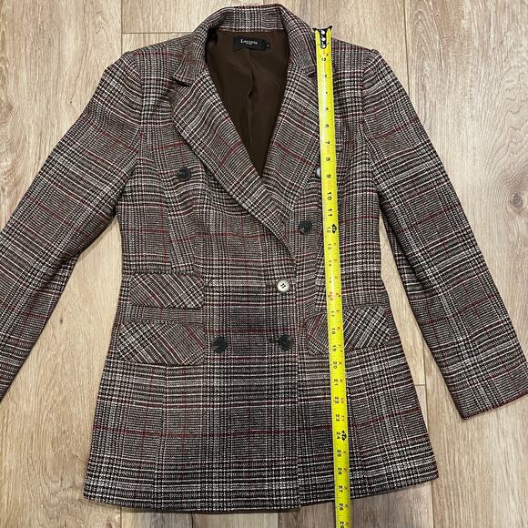 LAVINIA CLUB Women's Double Breasted Checked Blazer Jacket Size M - Picture 4 of 7
